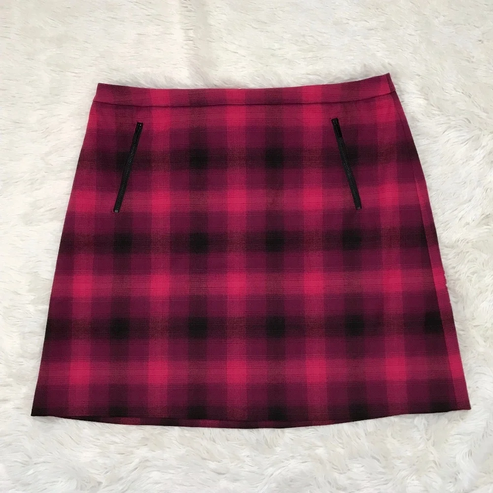 Halogen Zip Pocket A-Line Plaid Skirt
